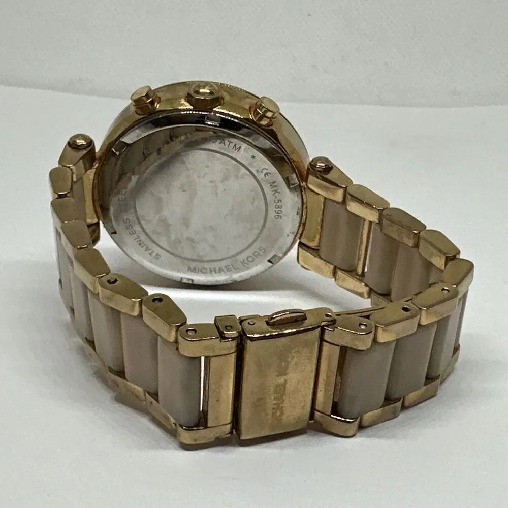 Michael Kors Parker MK5896 Women Rose Gold Analog Dial Quartz Wrist Watch NUL42